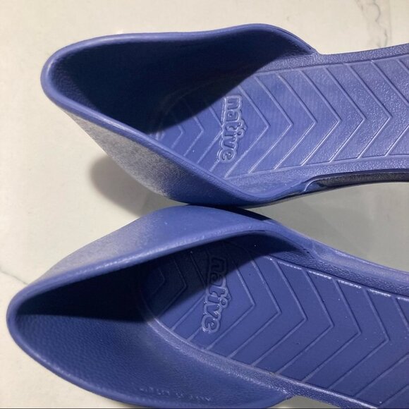 NATIVE Sz 11 Slide Pointy Toe Flats Shoes with Bow Lavender Blue Colourw… - Picture 3 of 13